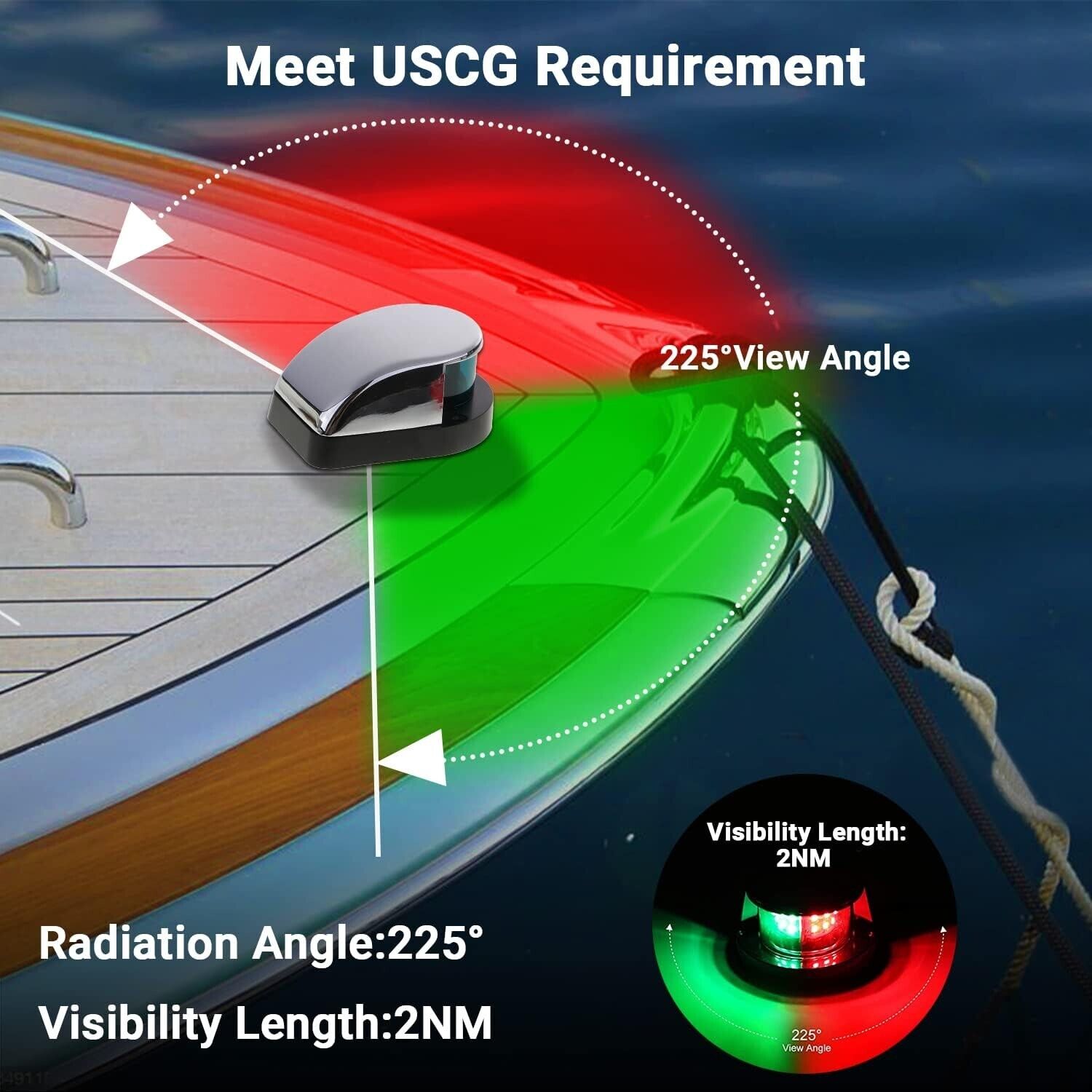 Navigation Light LED Bow Marine Front 