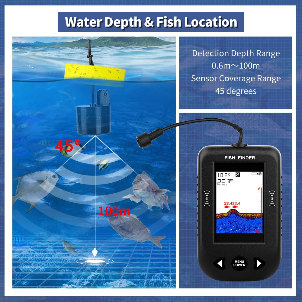 Portable Fish Finder Water Depth Echo Sounder Handheld Sonar
