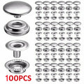 100pcs 15mm Snap Kit - 25 Sets Marine Grade Snap Fastener Stainless