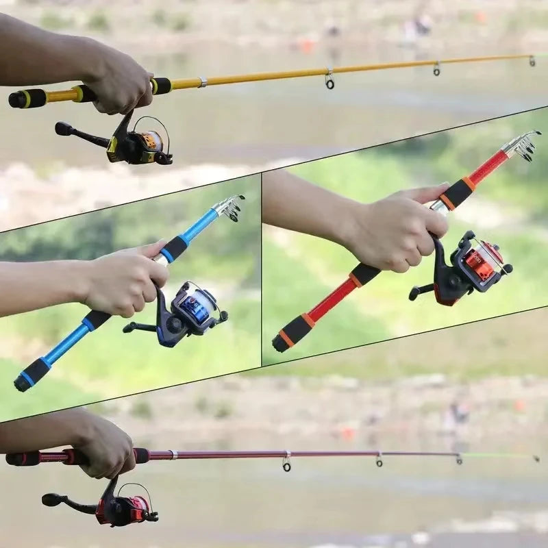 Fishing Pole Set Kits With Telescopic Fishing Rod