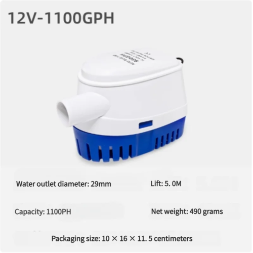 12V/24V Auto Bilge Pump 600-1100GPH Submersible for Marine Yacht Boat