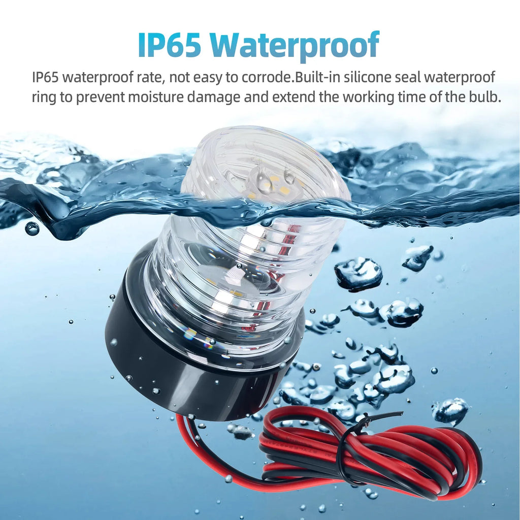 12V Marine Navigation Light LED Anchor Light 360 Degree