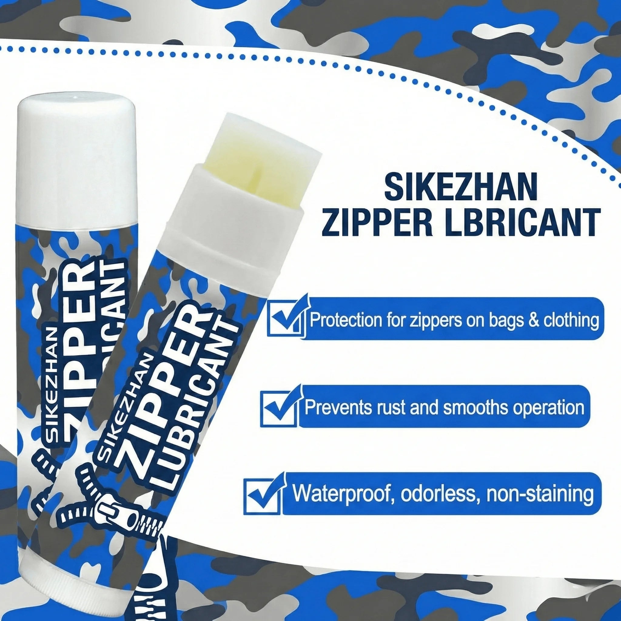 Universal Zipper Lubricant Wax Stick