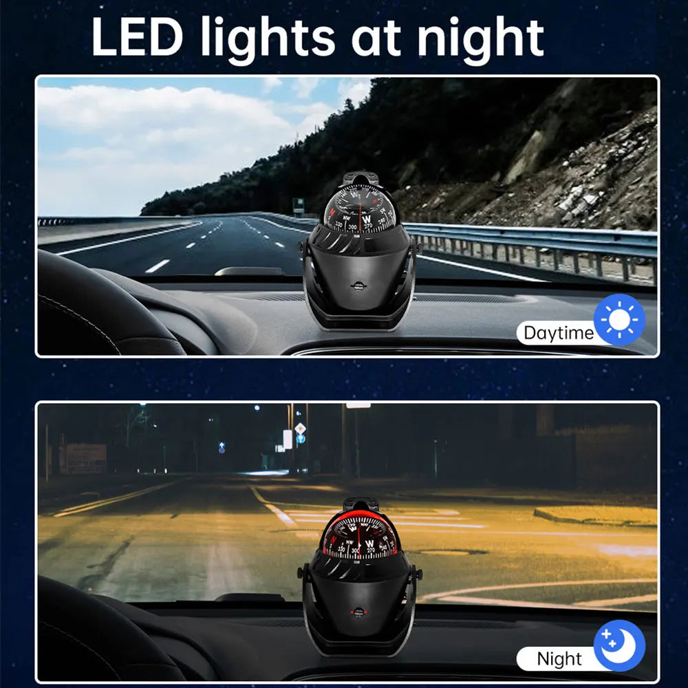 Waterproof Compass With Electronic LED Light Nautical