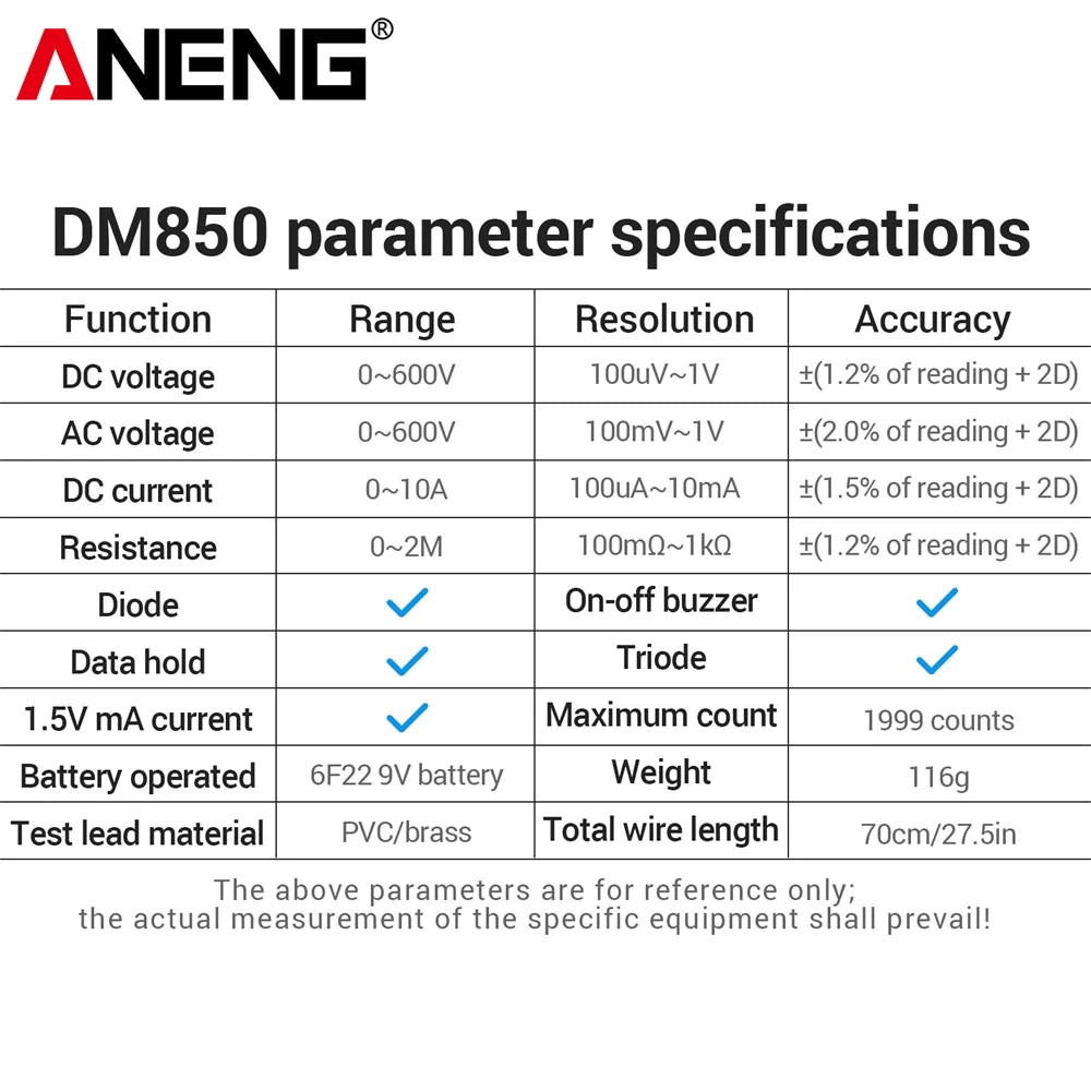 Digital Multimeter Professional AC/DC