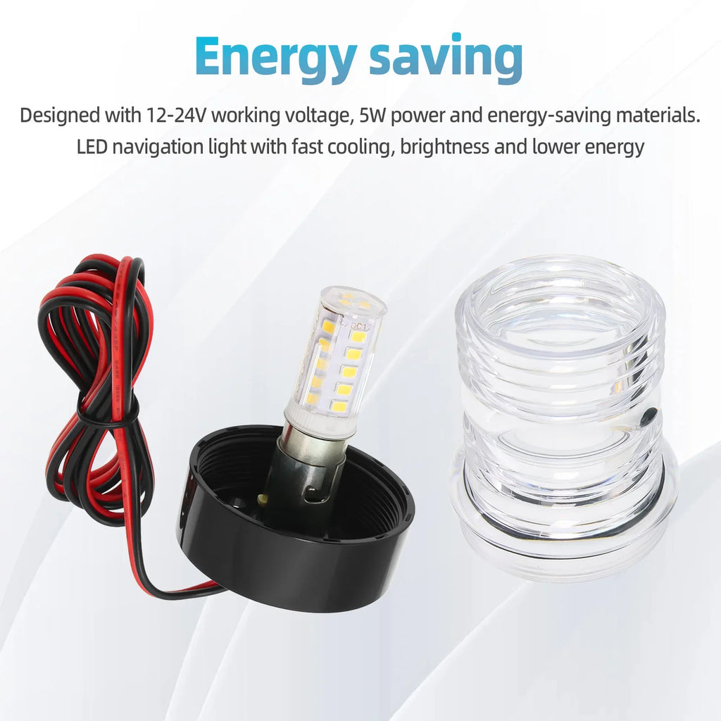 12V Marine Navigation Light LED Anchor Light 360 Degree