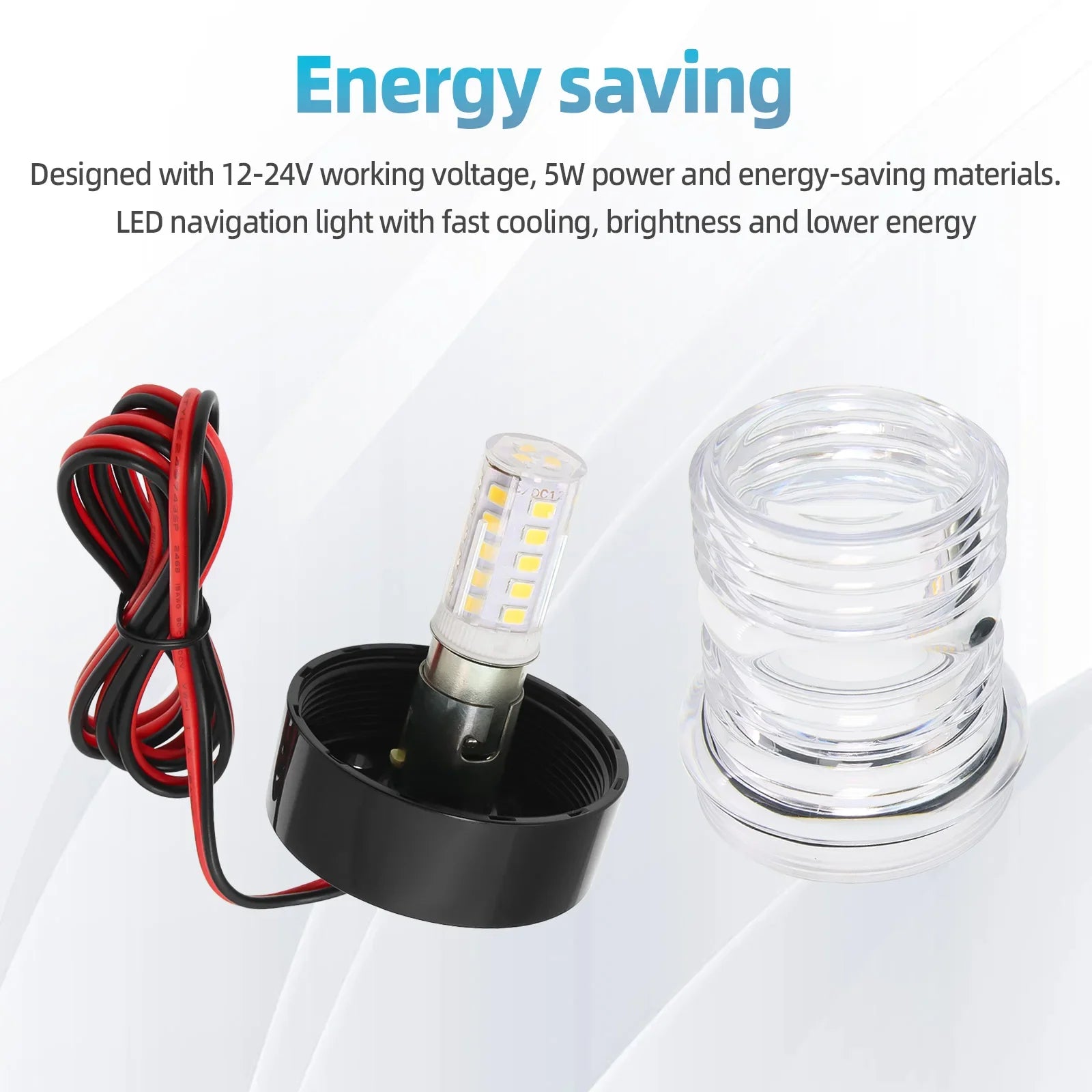 12V Marine Navigation Light LED Anchor Light 360 Degree