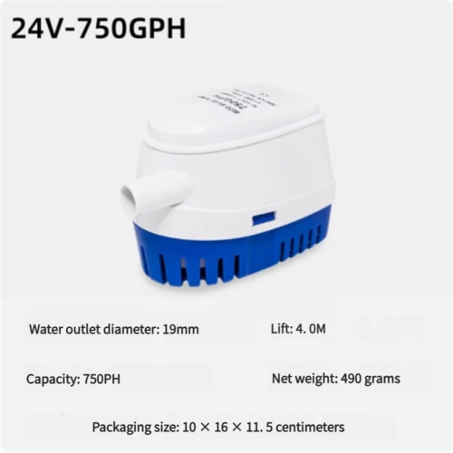 12V/24V Auto Bilge Pump 600-1100GPH Submersible for Marine Yacht Boat