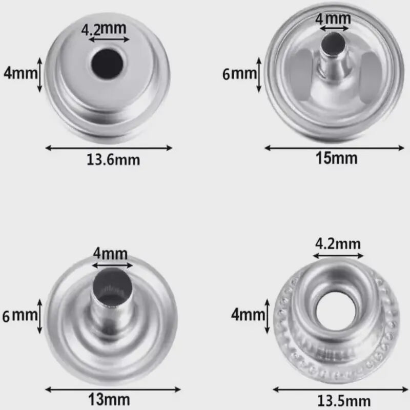 100pcs 15mm Snap Kit - 25 Sets