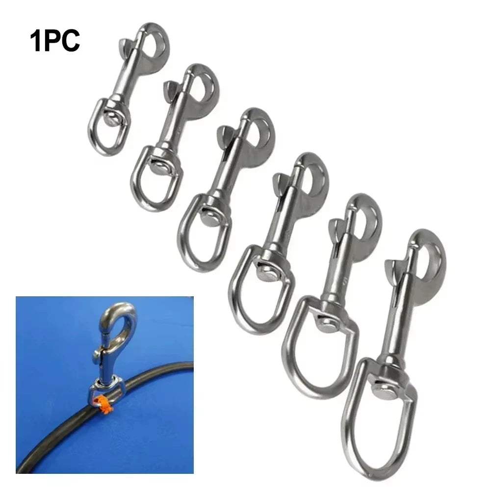 1PC 316 Stainless Steel Swivel Eye Bolt Spring Snap Hook