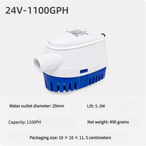 12V/24V Auto Bilge Pump 600-1100GPH Submersible for Marine Yacht Boat