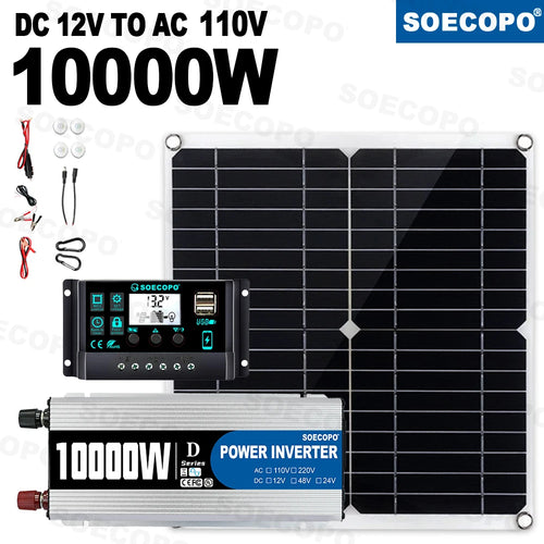 10000W Complete Solar Power Kit | 300W Panel + 100A Controller +