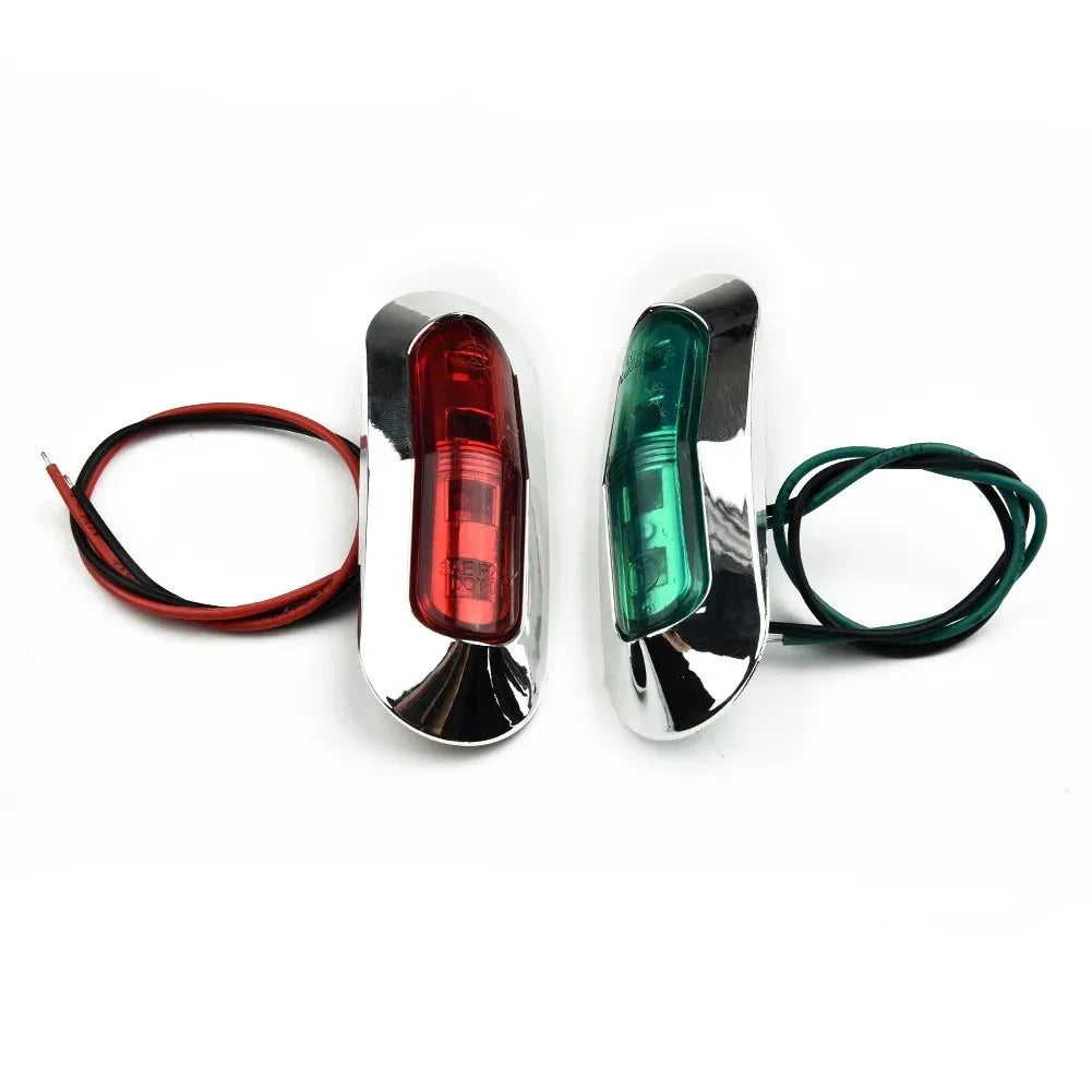 2Pcs Red Green LED Boat Navigation Light