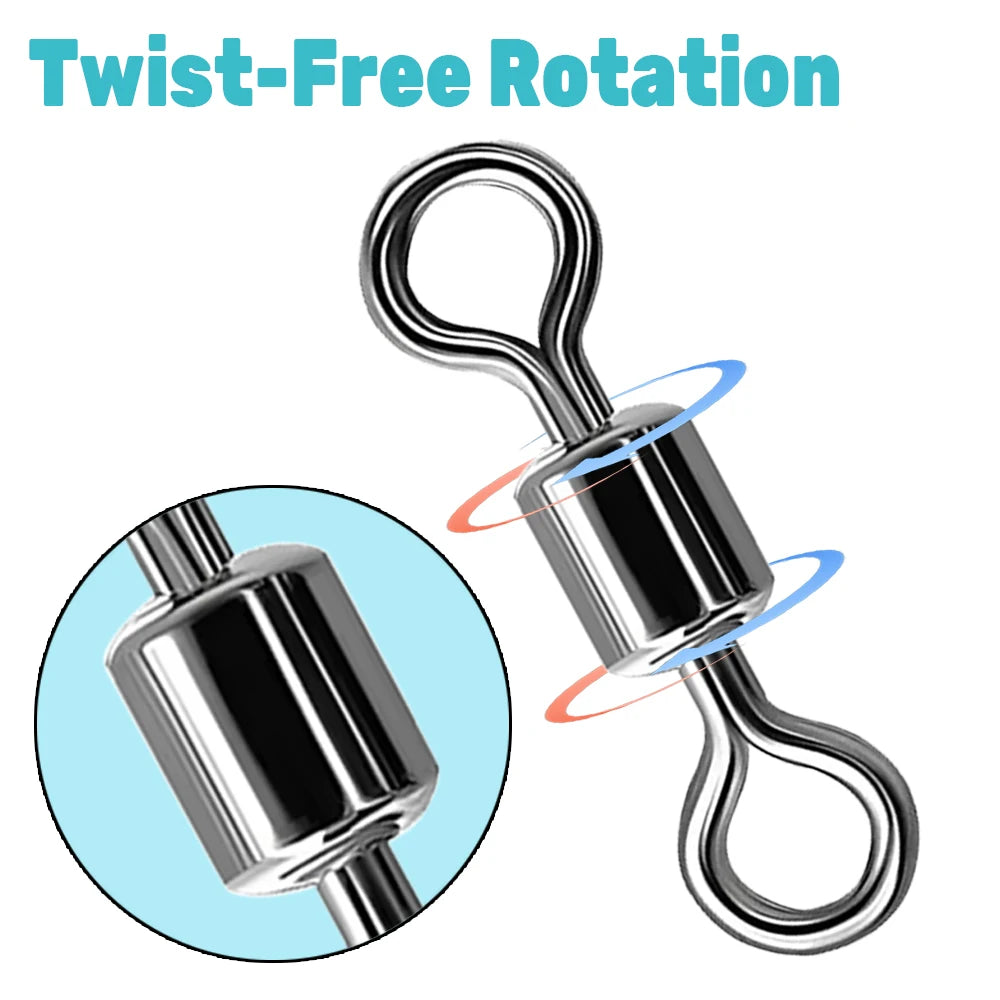 100Pcs Stainless Steel Bearing Rolling Connector - Swivel
