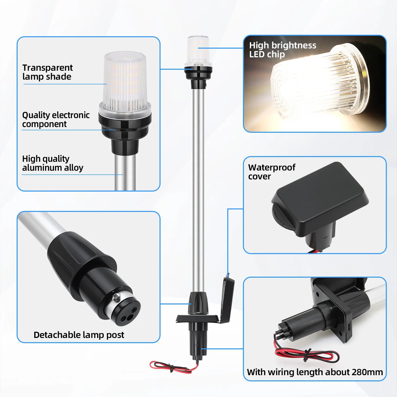 12V-24V LED Navigation  Light 22 Inch Anchor Lamp