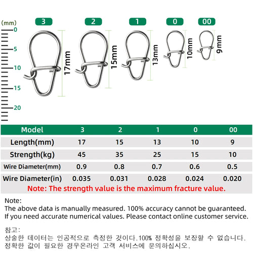 100X Fishing Hook Snap Pin 304 Stainless Steel
