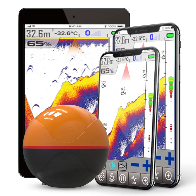  F68 Wireless Fish Finder Depth Echo Sounder Dual Frequency