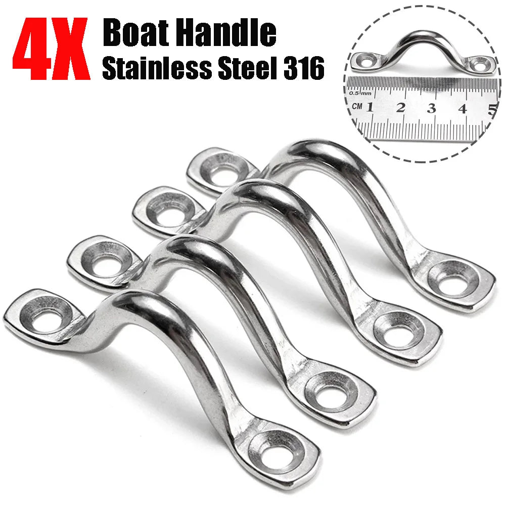4pcs Handle 5mm Stainless Steel Wire Eye Strap Tie Down