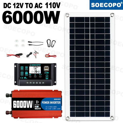 6000W Inverter & Solar System Complete Kit 12V To 110V 100A