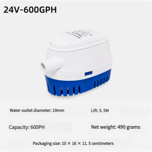 12V/24V Auto Bilge Pump 600-1100GPH Submersible for Marine Yacht Boat