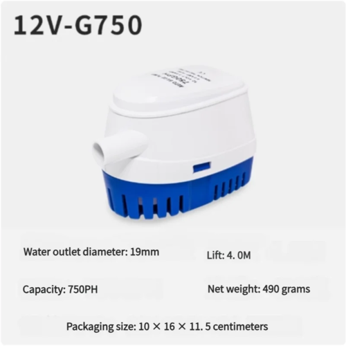 12V/24V Auto Bilge Pump 600-1100GPH Submersible for Marine Yacht Boat