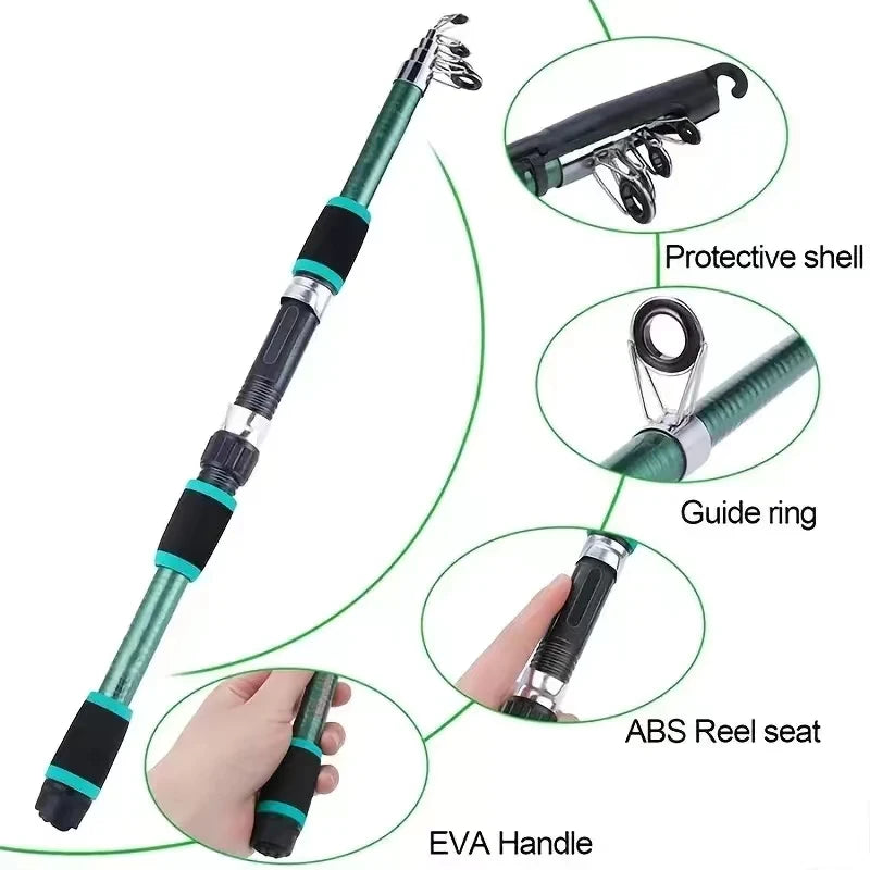 Fishing Pole Set Kits With Telescopic Fishing Rod