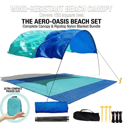 Wind-Resistant Beach Shade Tent 150 sq ft