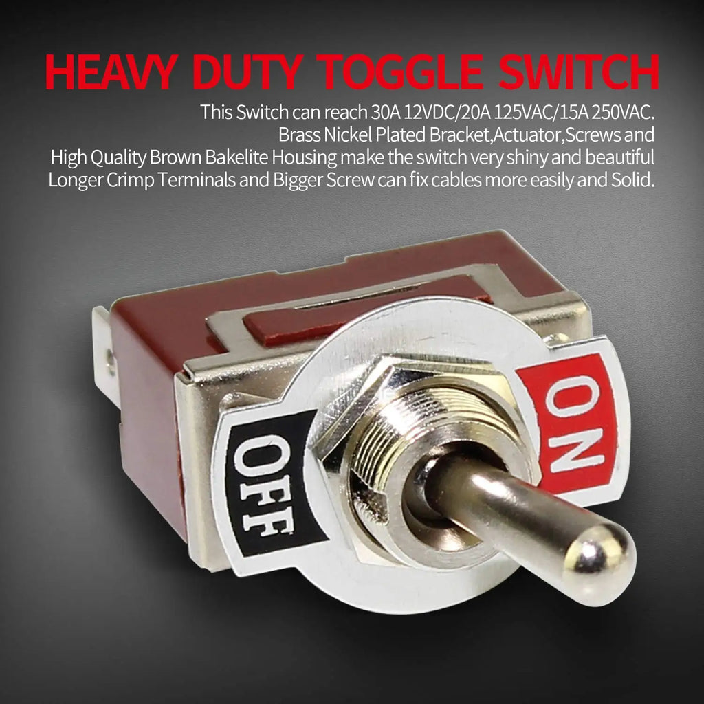 2PCS SPST Waterproof Toggle Switch 12V 