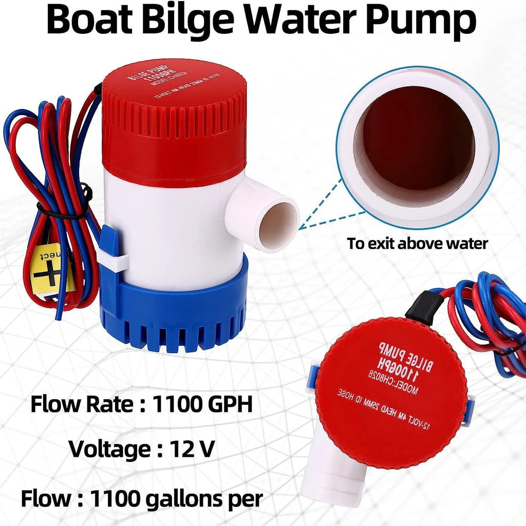 Hot 12V Vacuum Water Pump Submersible Marine Boat Bilge Pump 1100GPH