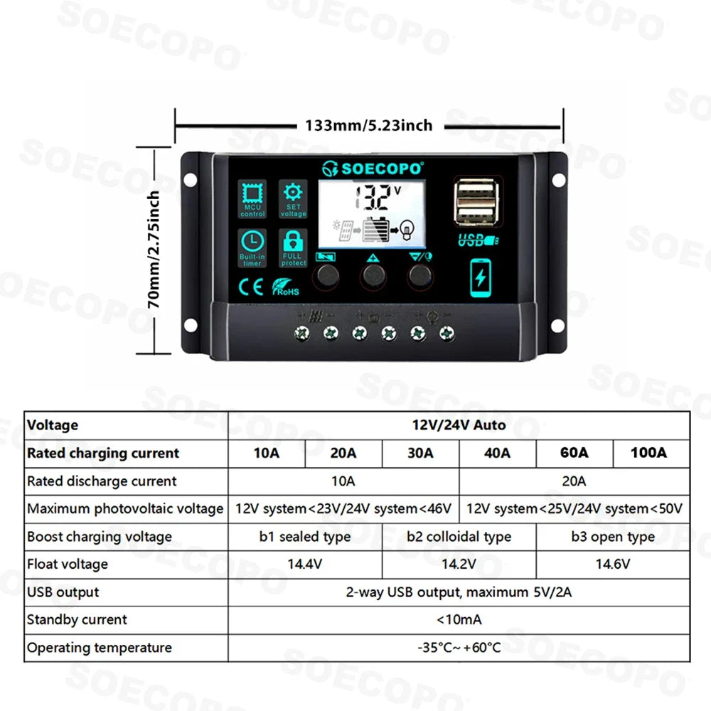 6000W Inverter & Solar System Complete Kit 12V To 110V 100A
