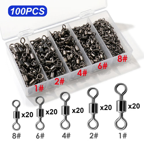 100Pcs Stainless Steel Bearing Rolling Connector - Swivel