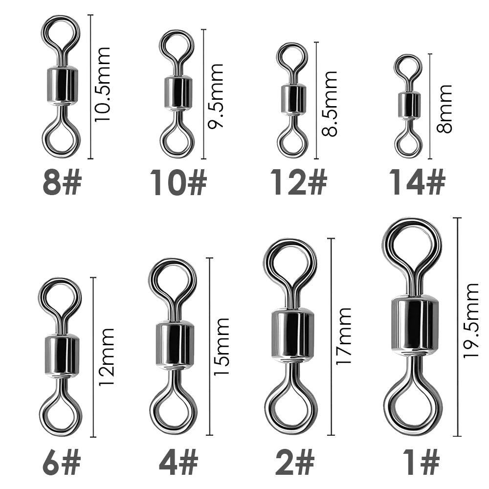 100Pcs Stainless Steel Bearing Rolling Connector - Swivel