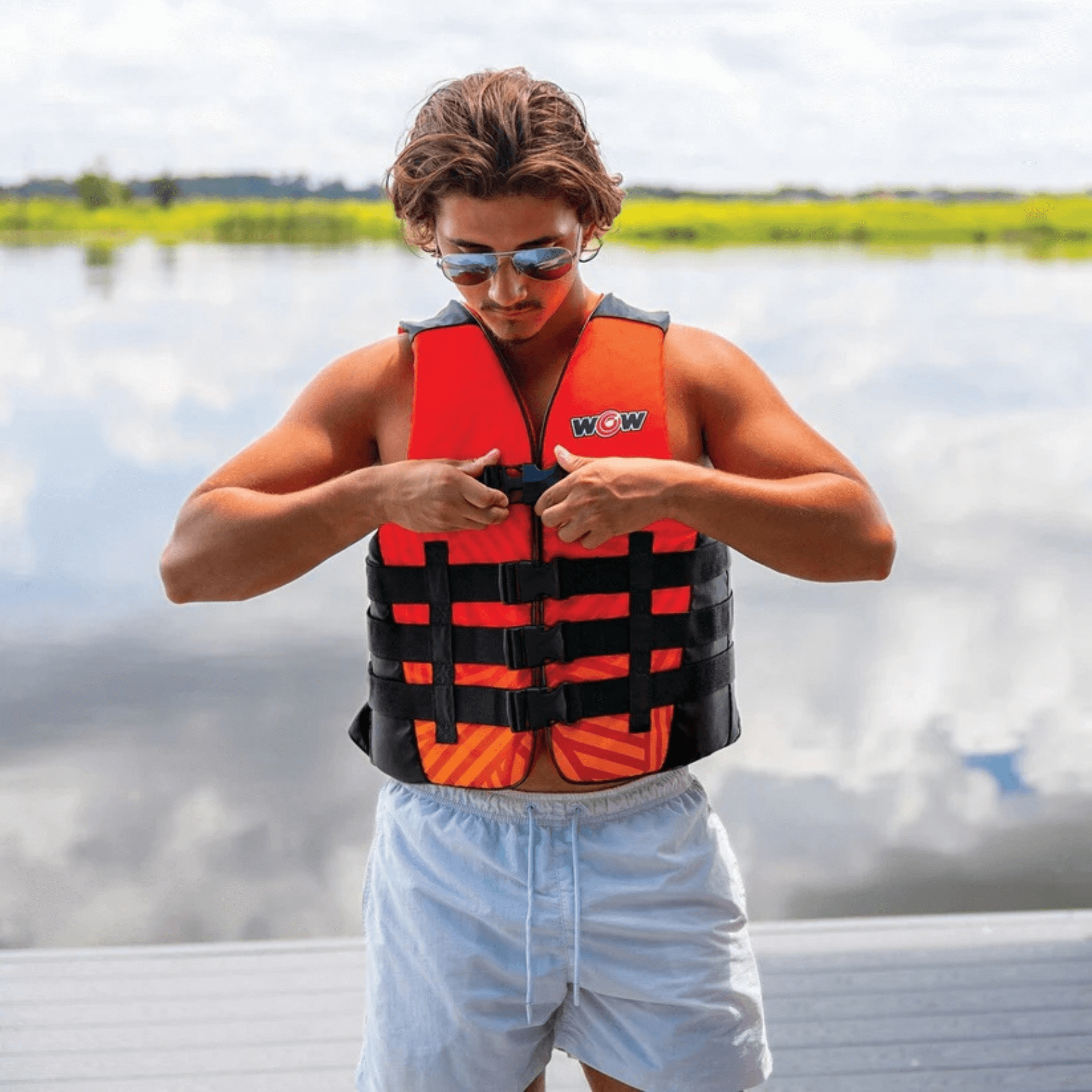 Watersports Vis-Wave Adult Life Vest Red