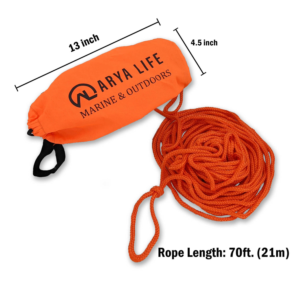 Life Throw Rope Rescue Bag with 70ft of Marine Rope