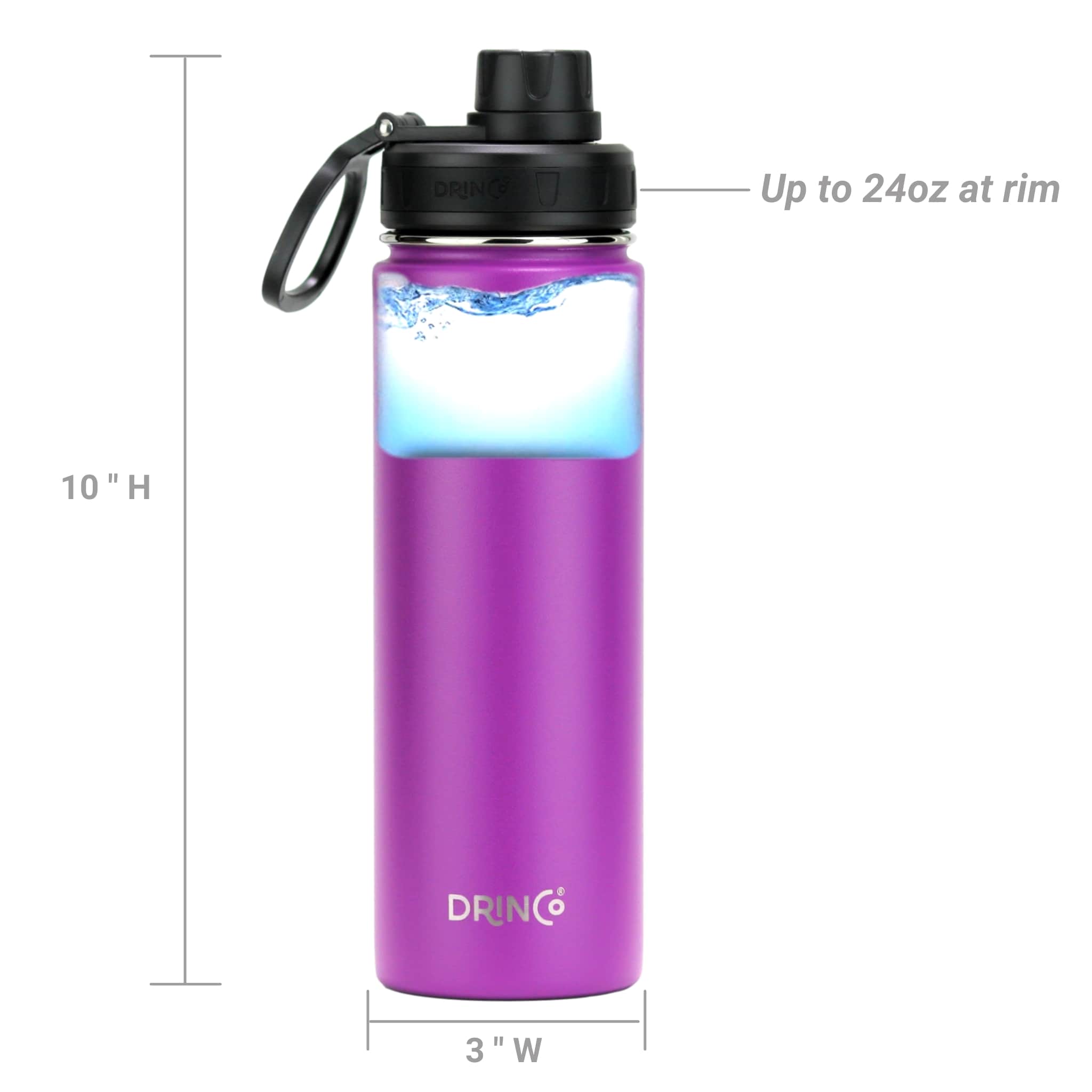 22oz Stainless Steel Sport Water Bottle