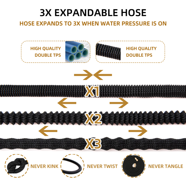 Hose Pipe Flexible Durable 25ft/50ft - easy storage