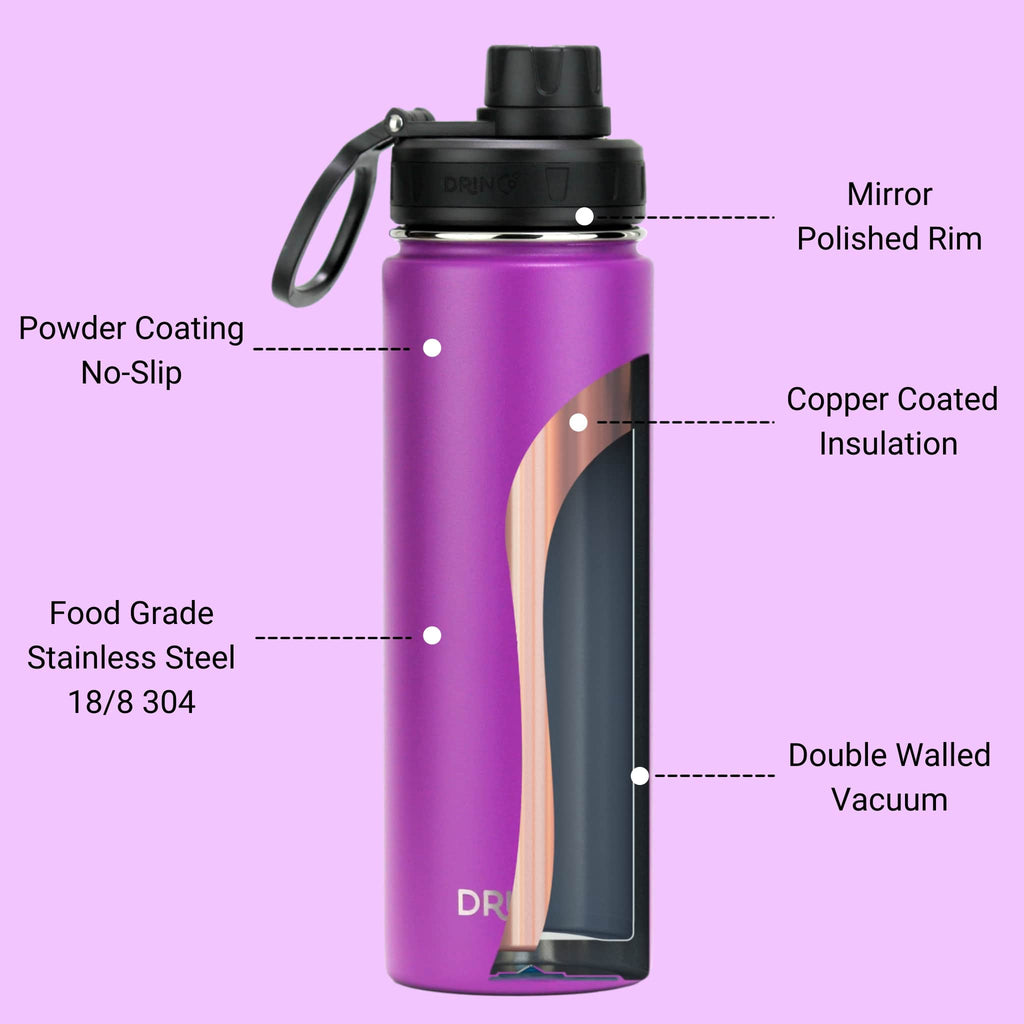 22oz Stainless Steel Sport Water Bottle