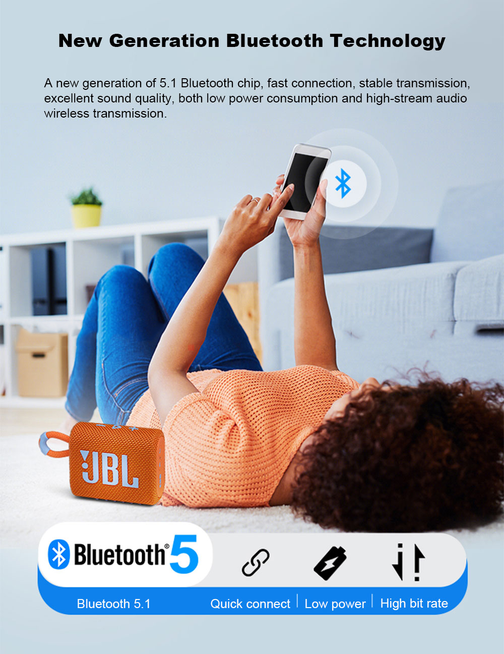 JBL Waterproof  Wireless Bluetooth Stereo Speaker 