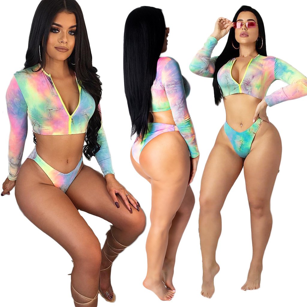 Sexy 2 Piece Swimsuits Zipper